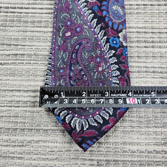 Stafford Mens 100% Silk Neck Tie Multicolor Paisley - Picture 5 of 8